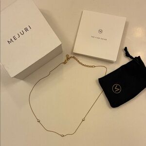 Mejuri Satellite White Sapphire Gold Necklace Choker